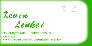 kevin lenkei business card